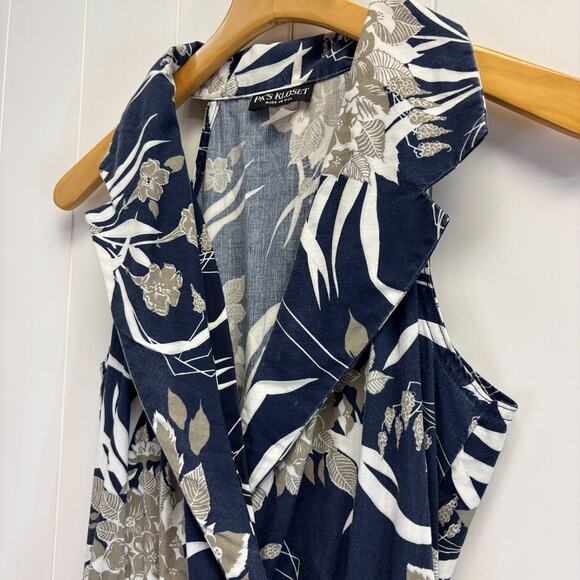 Vintage Women's PK's Kloset Tropical 80s Collared Sundress Floral Summer Preppy - Picture 8 of 8
